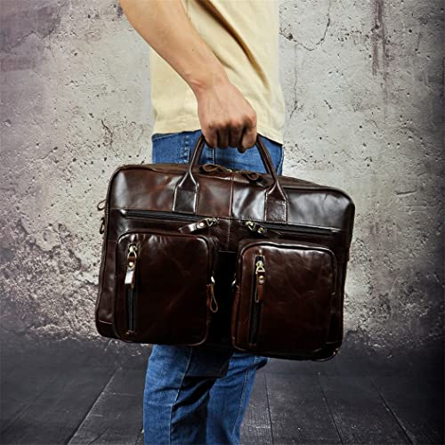 Men Oil Waxy Leather Antique Business Travel Briefcase Laptop Bag Attache Messenger Bag Portfolio Tote3