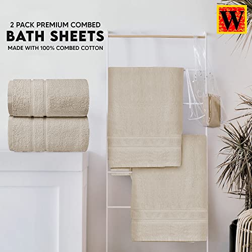 Westlane Linens 2 Jumbo Bath Sheets 100 x 150 cm - 100% Ring Spun Cotton Highly Absorbent and Quick Dry Extra Large Bath Towel - Super Soft Hotel Quality Towel - Image 5