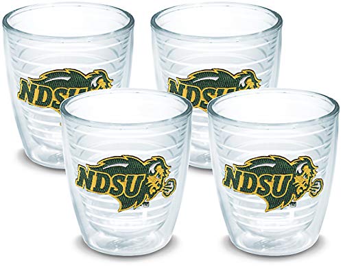 Tervis North Dakota State Bison Logo Tumbler with Emblem 4 Pack 12oz, Clear