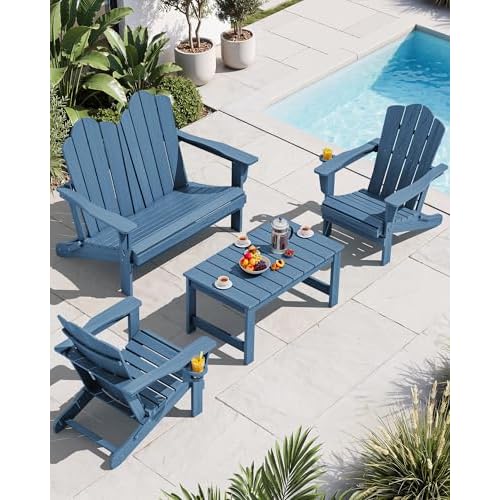 SERWALL 4-Pc HDPE Adirondack Furniture Set