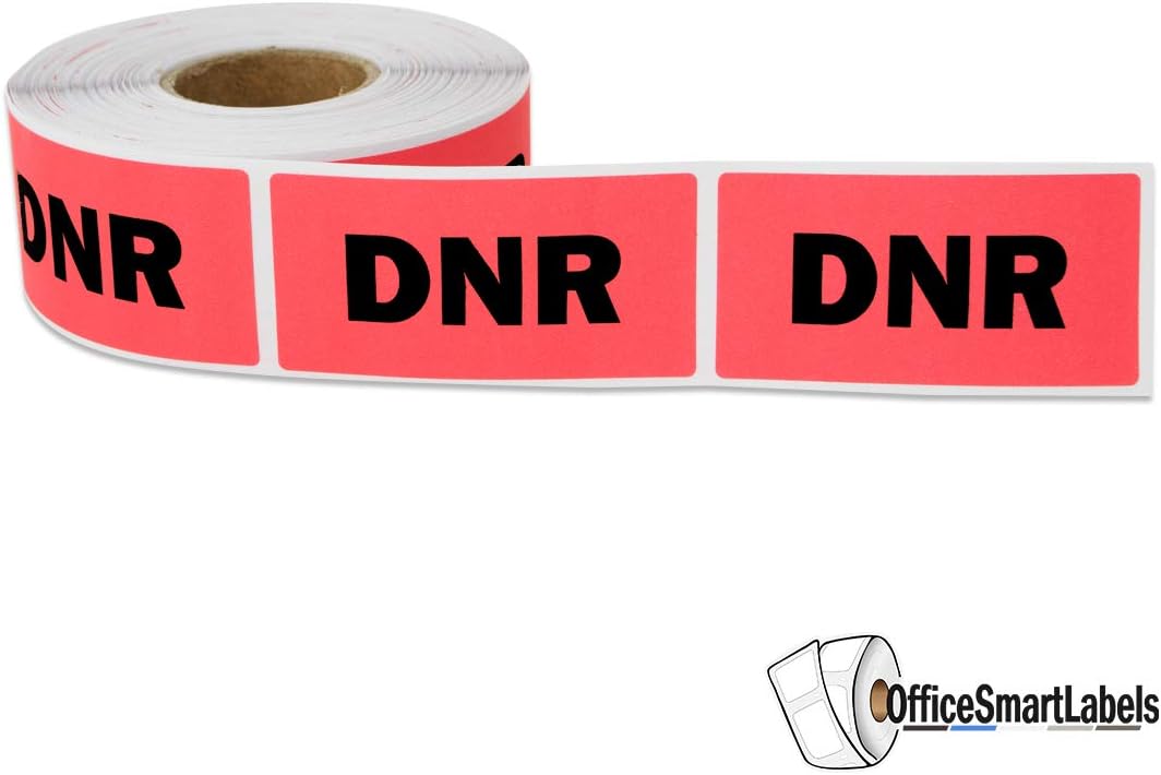 DNR Stickers - 2 x 1 Inch Do Not Resuscitate Sticker DNR Label Medical for Rx File Folder Charts Veterinary Medical Medication Container Pharmacies Hospitals - 2 Rolls, 600 Labels