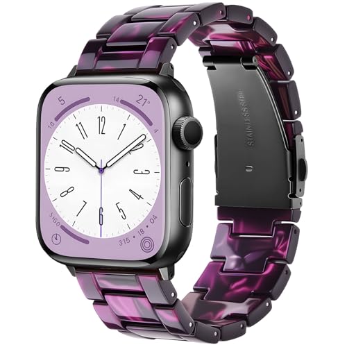 Image of CRIS-BAND Resin Bands Compatible with Apple Watch Series 11 /10 /9 /8 /7 Bands 46mm 45mm 44mm 42mm 41mm 40mm for Women, Strap for iWatch Ultra 3 /2 49mm Series 6 /5 /4 /3 /2 /1 /SE3 Slim Bracelet Wristband