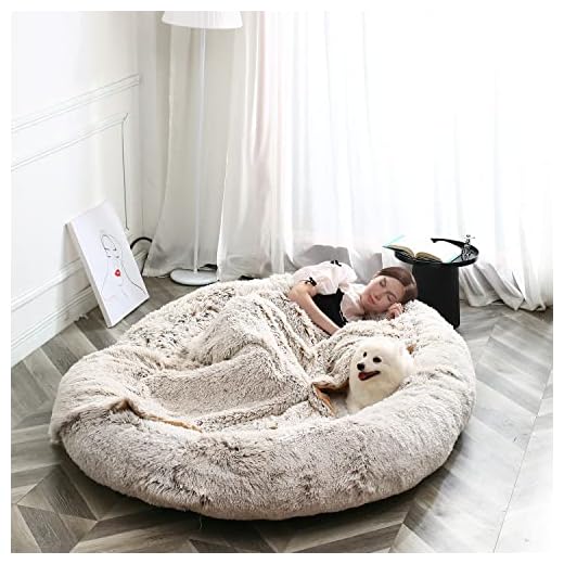 Giant Dog Bed for Human with Matching Blanket, 75 * 55 XXXXXXL Dog Bed for Both You and Your Pet, Huge Napping Day Bed for You to Doze Off, Gigantic Futon with Foam Filling and Removalbe Cover