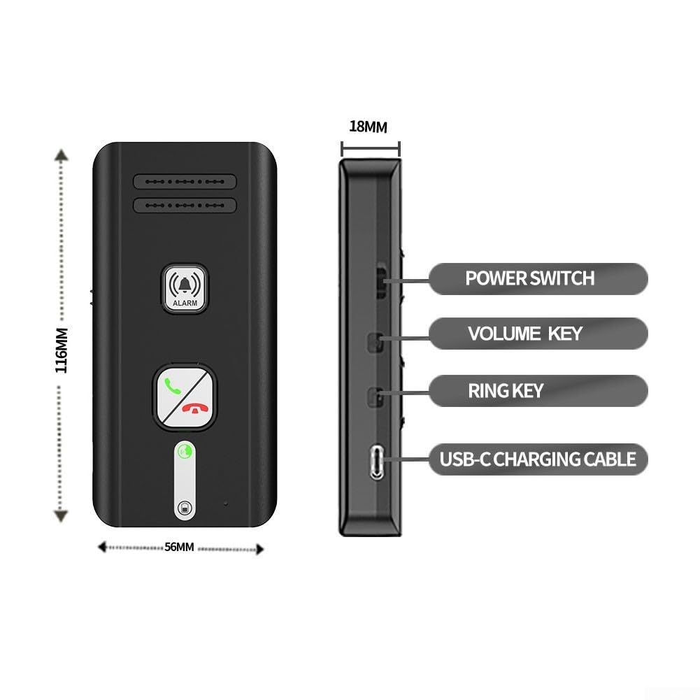 Intercomunicador inalámbrico dúplex completo para uso doméstico con respuesta automática de llamadas, sistema de voz bidireccional de larga distancia para monitoreo de ancianos, recargable 1000 mAh