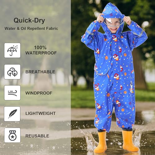 Toddler Rain Suit Girls Raincoat Kids Rain Jacket Boys Rain Coat Waterproof Coverall Muddy Buddies Zipper Rainwear3
