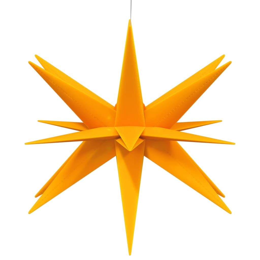 Homgoday Lámpara Estrella Moravia LED Plegable 3 Unidades Amarillo Luces de Navidad Casa y jardín