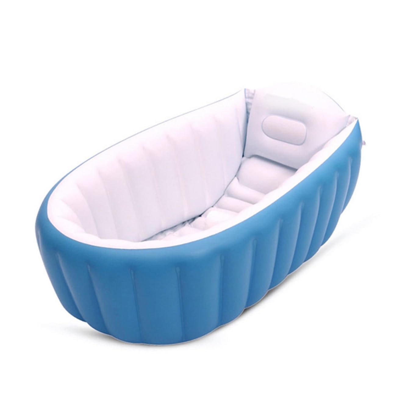 Bañera Inflable para Bebés Portátil, Plegable y Azul para Viaje