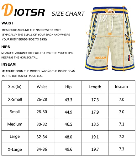 Diotsr Mens Athletic Basketball Shorts, Mesh Casual Workout Running Graphic Shorts With Pockets (Yellow Lightning-Black,Large) #TOP6