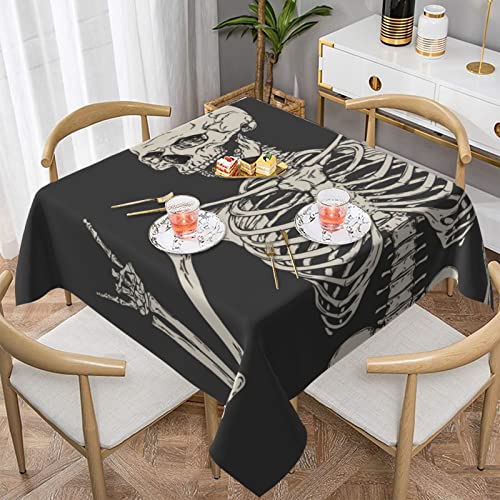 Nappe carrée crâne au design gothique pour table de salle à manger