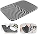 Alfombrilla de Silicona para secar Platos, Alfombrilla de Drenaje Grande, Alfombrilla Resistente al Calor, Salvamanteles Apto para lavavajillas 17''X13 '' (Gris)