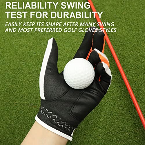 finger ten golf gloves junior kids youth toddler boys girls left hand right hand dura feel white blue red yellow golf glove extra value 2 pack age 4-11 years old