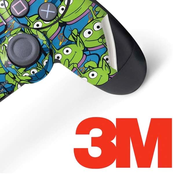Vista 3 de Skinit Calcomanía para juegos compatible con PS4 Pro/Slim Controller, diseño oficial de Disney Toy Story Alien Collage