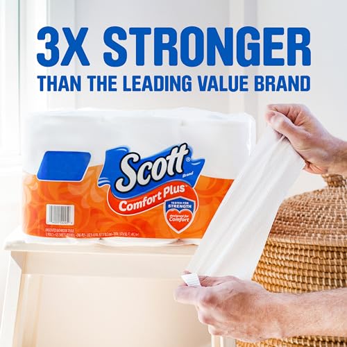 Image of Scott ComfortPlus Toilet Paper, 6 Mega Rolls, 425 Sheets per Roll, Septic-Safe, 1-Ply Toilet Tissue