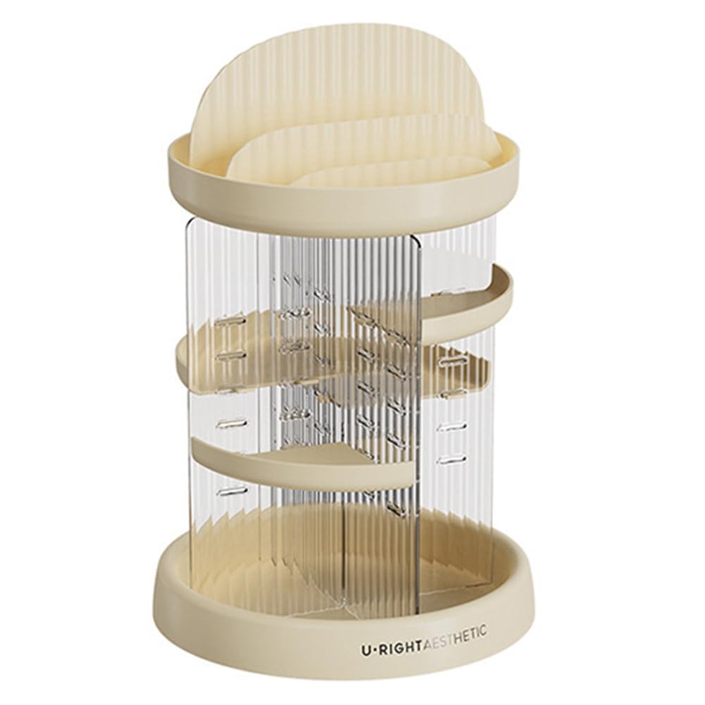 Jnchdghwa Multi-Layer Rotating Cosmetic Organizer for Bedroom Desktop Lipstick Perfume Skincare Transparent Storage Rack