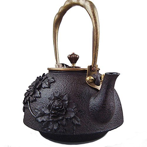 Cast Iron Teapot, Sotya Tetsubin Japanese Tea Kettle (1300ml, Brown)