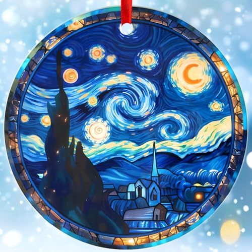 Vincent Van Gogh Starry Night Ornament 2025, Think Celestial Suncatcher