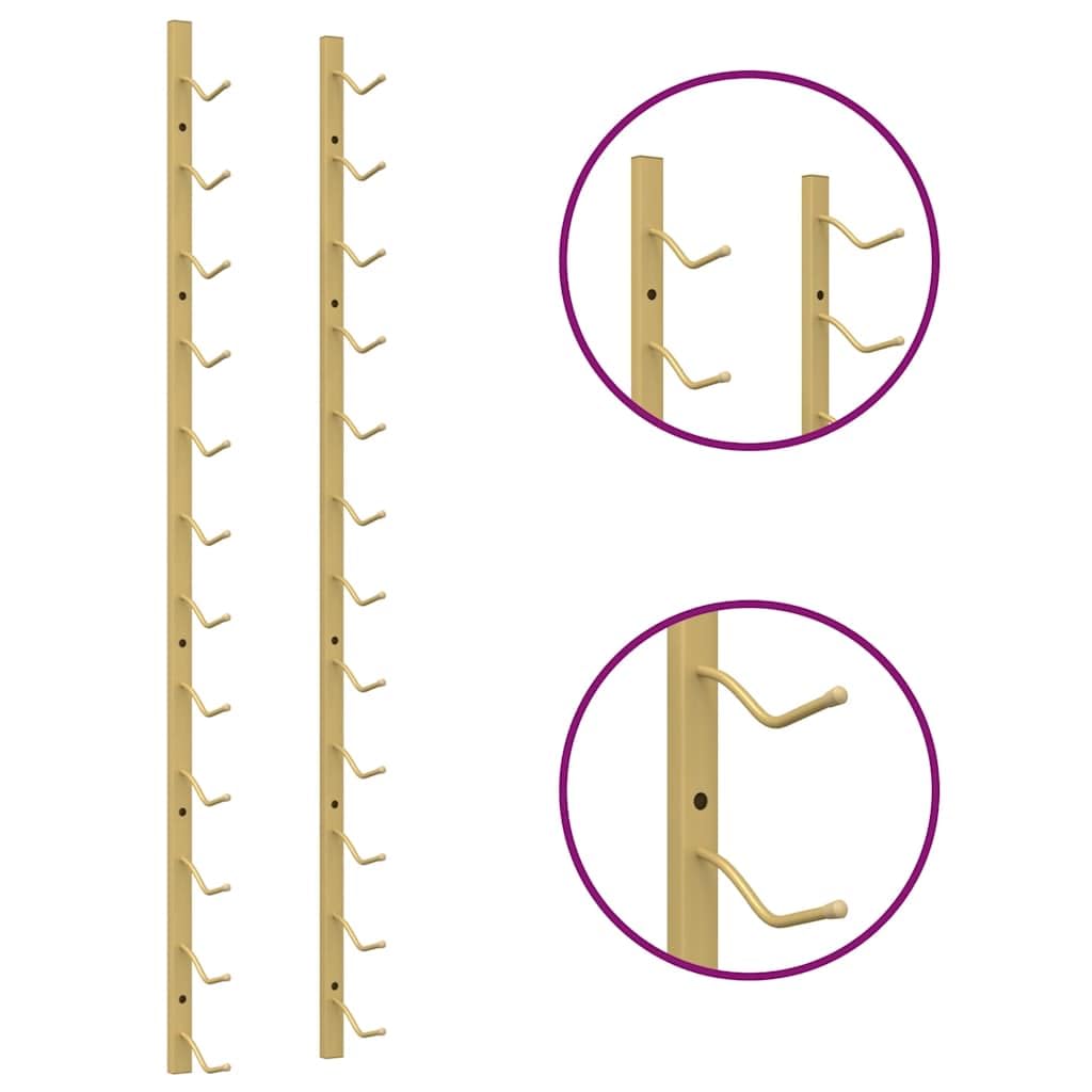 Wand-Weinregal für 12 Flaschen 2 STK Golden Eisen, Weinregal Flaschenregal Hängeregal Barregal Kellerregal Aufbewahrung Lagerung für Küche Speisekammer Wohnzimmer