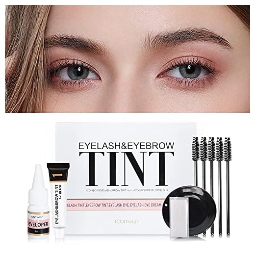 Lash & Brow Color Kit, Professional Semi-Permanent Eyelash & Eyebrow 2-IN-1 Color Kit Long Lasting for 8 Weeks, Suitable for Salon & Home Use (Black)