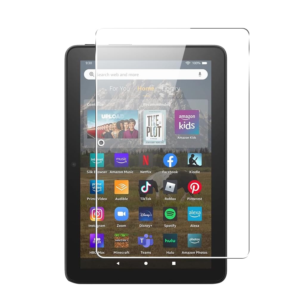 [Paquete de 2] Protector de pantalla de vidrio templado para tableta de 8 pulgadas 2020/2022/2024 de 8 pulgadas con vidrio protector 2.5D 9H HD sin burbujas, transparente, transparente y 5