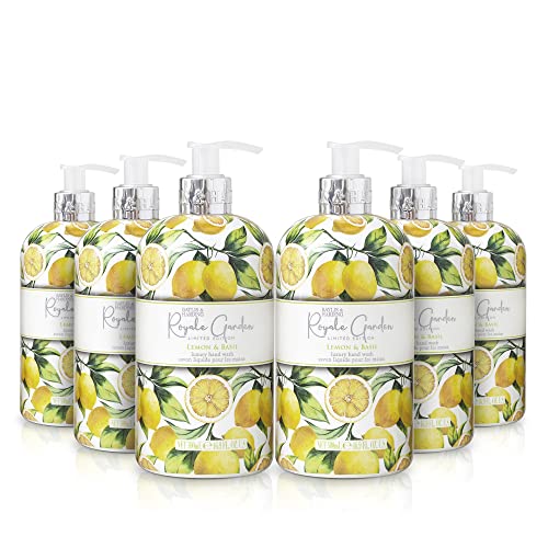 Baylis & Harding Royale Garden - Detergente mani al limone e basilico, 500 ml (confezione da 6), vegano