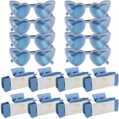 Set de 16 pinzas cuadradas para cabello Dusty Blue miniatura 1