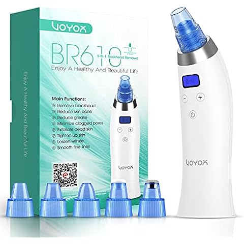 VOYOR Blackhead Remover Vacuum Suction Facial Pore Cleaner Electric Acne Comedone Extractor Kit with 5 Microcrystalline Head LCD Screen for Women and Men Black Heads Extraction BR610 Cover