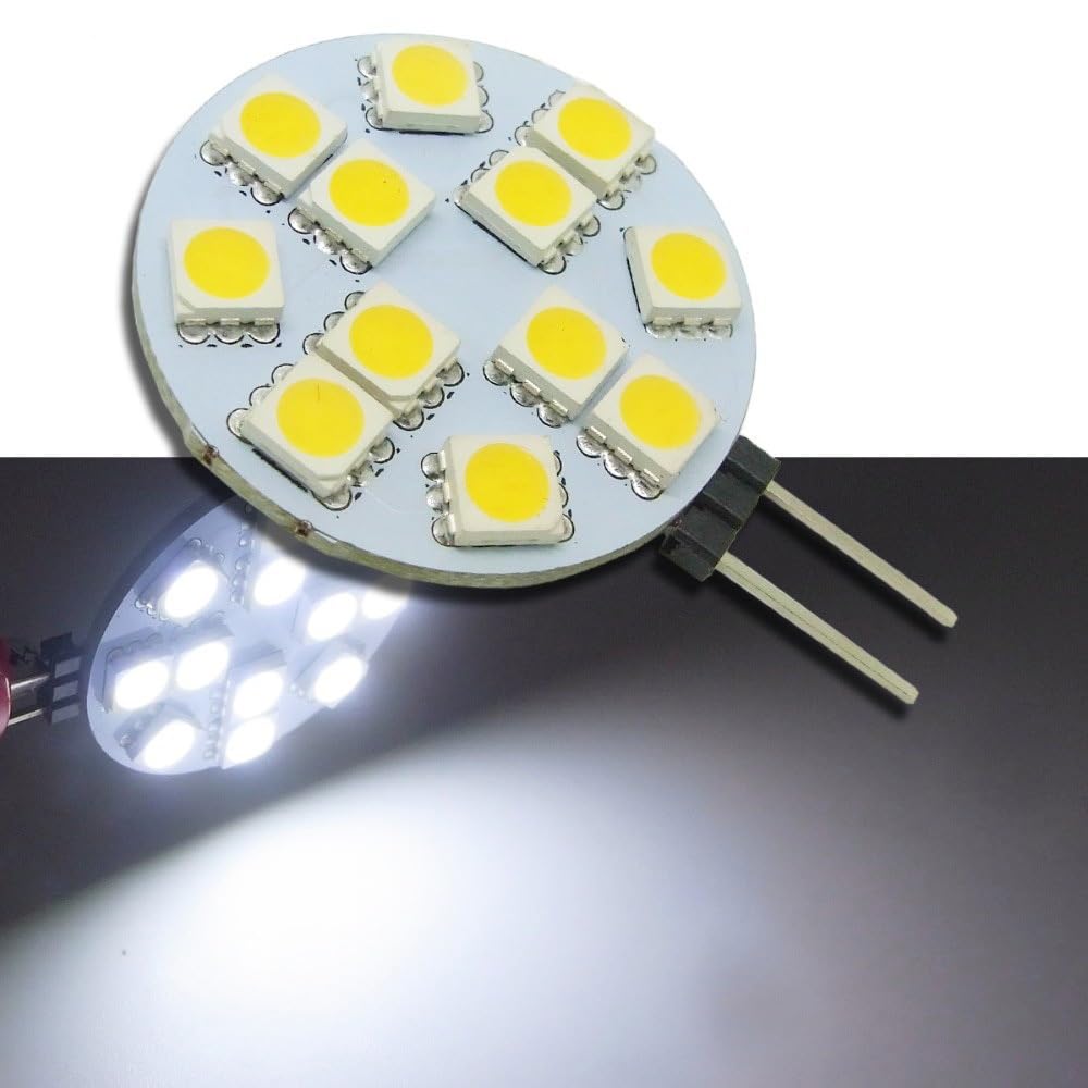 Lampe LED G4 6500K 12V 3W 5050 12 ampoules LED SMD (12V-3W 20 pièces/Blanc 6500K)
