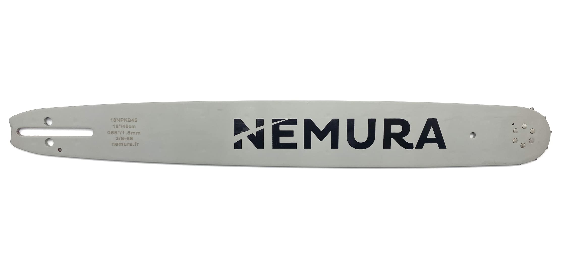 Nemura Guía de 50 cm y juego de 3 cadenas de motosierra – Compatible con las marcas ACTIVE,MAKITA... 72 eslabones de entrenamiento – Paso 3/8 – Medidor 0,58 (1,5 mm) – Piezas de repuesto – Marca