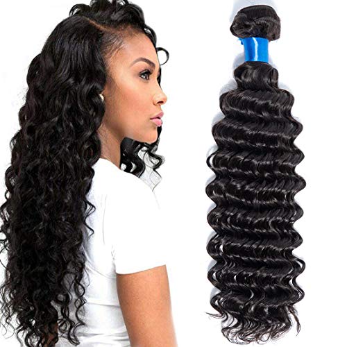 Cranberry hair Unprocessed Peruvian Virgin Hair Deep Wave One Bundle Virgin Human Hair Extension Natural Black Color 28inch 100G/Bundle Can be Dyed and Bleached