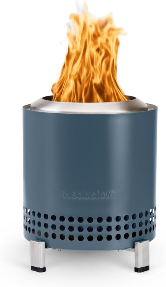 Solo Stove Mesa XL Tabletop Fire Pit with Stand | Low Smoke Outdoor Mini Fire for Urban & Suburbs | Fueled by Pellets or Wood, Stainless Steel, with Travel Bag, H: 8.6" x D: 7", 2.3 lbs, Water