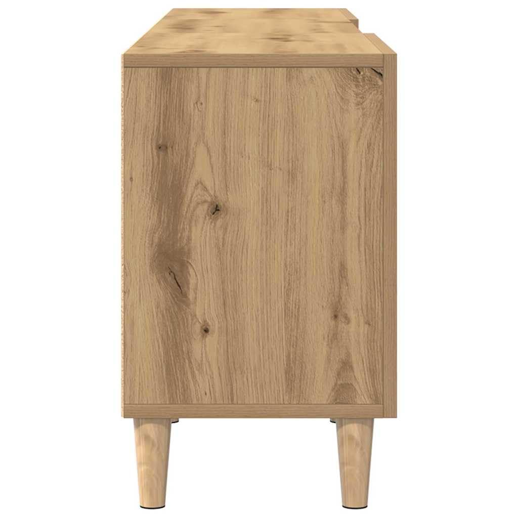 TV-Schrank Eiche handwerklich 150x30x50 cm, Holzwerkstoff, Matte Oberfläche, für Wohnzimmer, Entertainment Center, Media Console