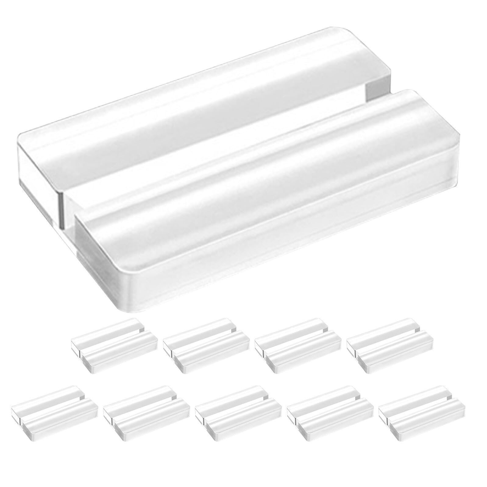 BESTYASH Supporti in Acrilico Trasparente 10 Pezzi 70X50X10Mm Base Robusta per Portabiglietti da Visita e Portacartelli da Tavolo Espositore Versatile per Menu e Segnaposto in Ristoranti
