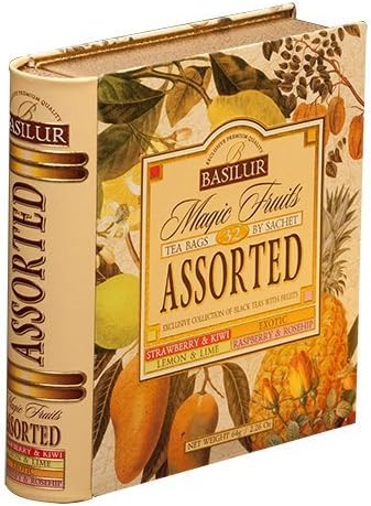 Basilur Tea Book Foil Enveloped Tea Bags Magic Fruit Assorted, 2 Gram