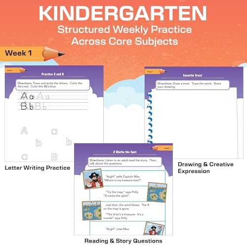 Image of Summer Blast: Getting Ready for Kindergarten - Full-Color Workbook for Kids Ages 4-6 - Reading, Writing, Art, and Math Worksheets - Prevent Summer Learning Loss - Parent Tips