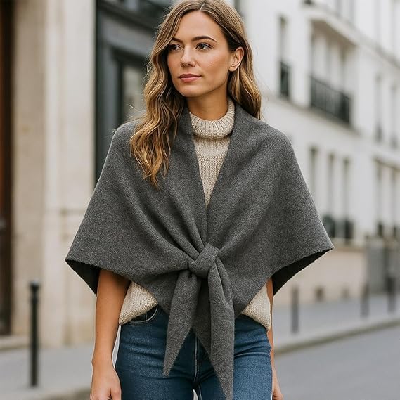 Pashmina Shawl Wraps for Women, Knitted Cashmere Sweater Shawl Top Casual Versatile Scarf for All Seasons2