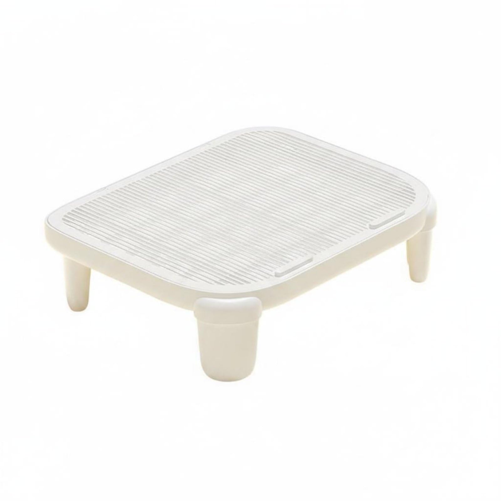 Katzenklo Schale Katzenstreu Auffangschale Katzenstreu Matte Katzenstreu Tablett Katzenklo Einlage mit Universeller Passform Pfotenreinigungsrost Und, White, High Leg