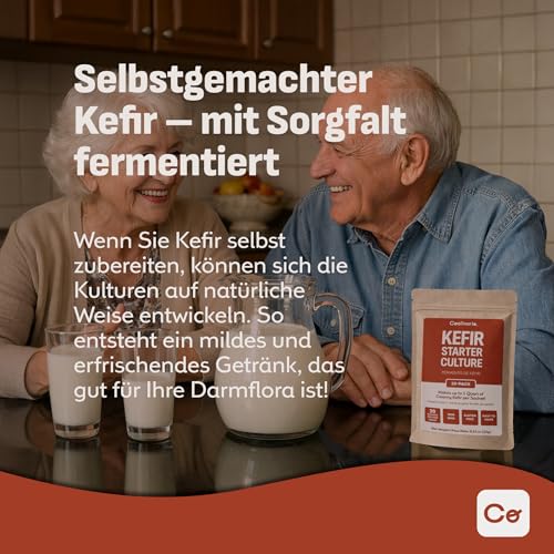 Coolinario Kefirkulturen (5er-Pack, 1.5g Beutel) Lebende Kulturen für Hausgemachten Kefir | Cremig & Mild | Ohne Gentechnik, Glutenfrei