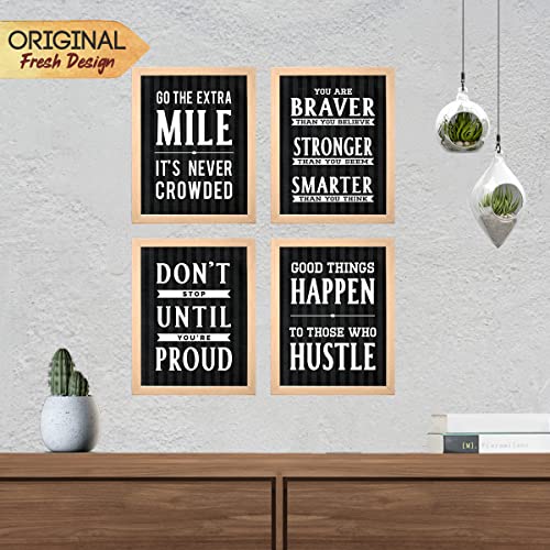 Image of Chaka Chaundh - Hustle, Braver, Stronger, Smarter & Extra Mile Quotes Poster Frame - Motivational Quotes frames - Framed posters - Photos with quotes - (13.6 X 10.6 inches)-Set of 4