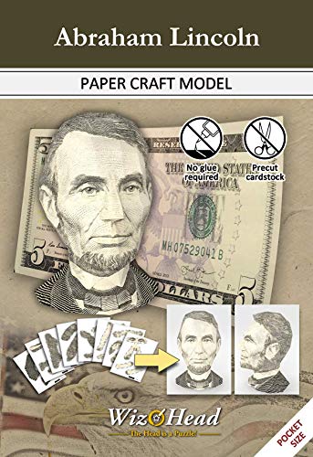 US $5 Bill- Abraham Lincoln - Paper Craft Model, 3D Assembly Puzzle, Home Decor, Educational Birthday Gift