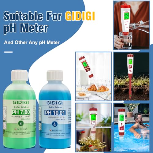 Image of pH Meter Calibration Buffer Includes pH 7.00, 10.01 and Storage Solution | Calibration Buffer 250ml*2,Probe KCL Storage 30ml*1, pH Meter Accessories