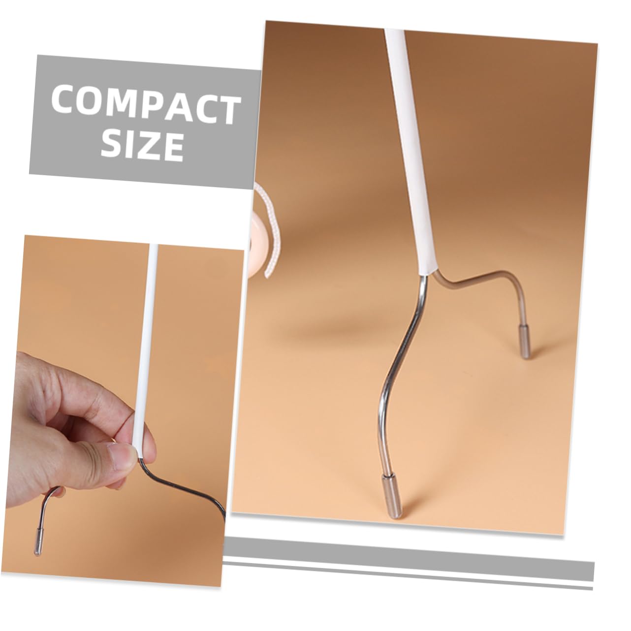 DECHOUS 6 Points Doll Stand Dolls Doll Standing Rack Doll Racks Doll Storage Stand Portable Doll Stand Action Figure Stands Simple Doll Rack Doll Figure Stand Stainless Steel White