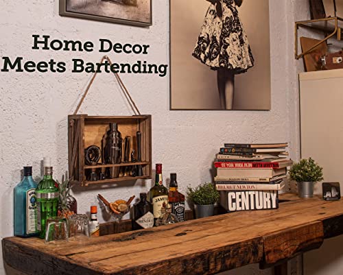 Mixology Bartender Kit: 11-Piece Bar Tool Set With Rustic Wood Stand | Perfect Home Bartending Kit And Cocktail Shaker Set For A True Drink Mixing Experience | Fun Housewarming Gift Idea (Gun-Metal) #TOP5