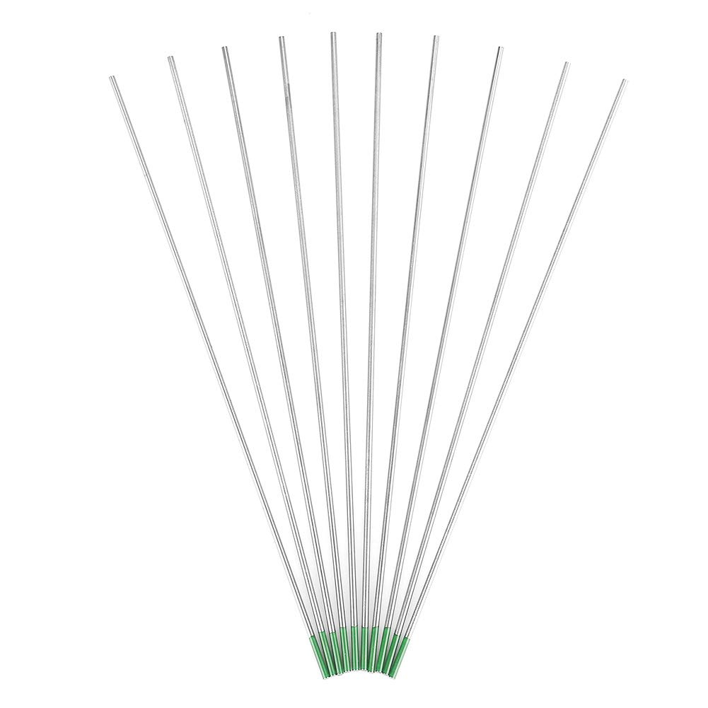 Welding Tungsten Electrodes, High Conductivity 10pcs (Green, WP) Pure
