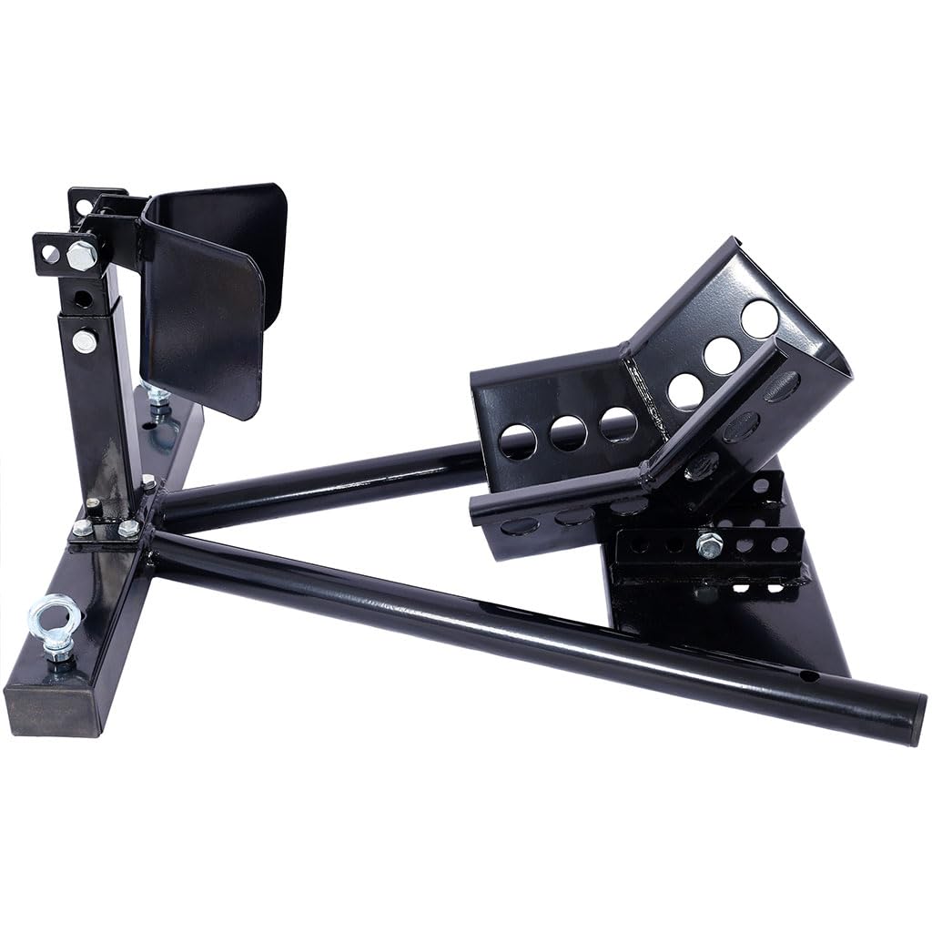 Calzo de rueda delantera de motocicleta para ruedas de 17 a 21 pulgadas, calzo de acero resistente con bloqueo de seguridad, soporte de rueda delantera para remolque, garaje, transporte