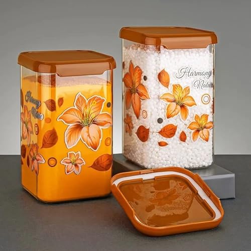 Image of GIRNES Plastic 1100ML Air Tight Container And Jar For Kitchen & Pantry Organizer, Kitchen Accessories Storage Item - 12 Pcs Set