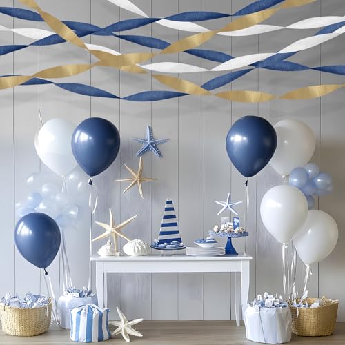 Image of Crepe Paper Streamers 6 Colors 492ft - Party Streamers & Paper Streamers for Birthday Decorations, Bachelorette Party, Baby Shower, Wedding & Bridal Shower Decor, Streamers Party Supplies (Style E)