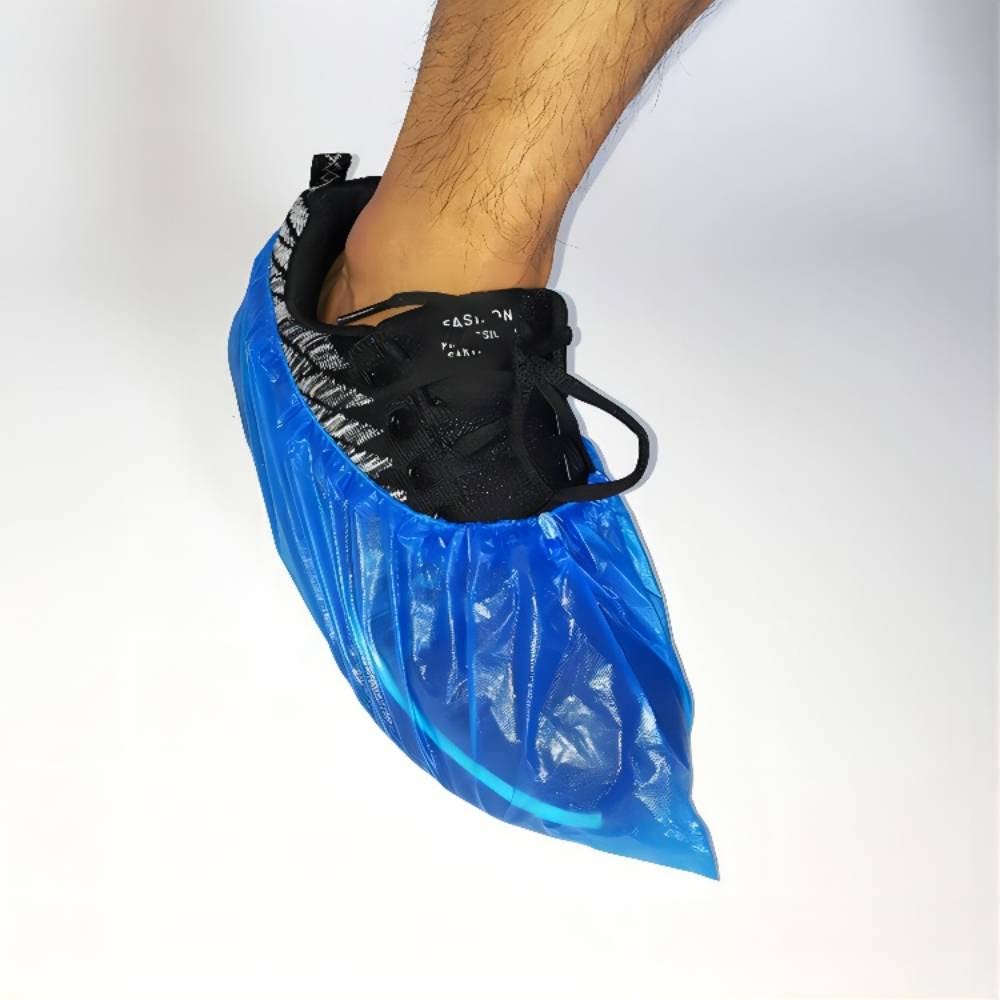 Copriscarpe, 300 Pezzi Copriscarpe Monouso, Overshoes Usa e Getta in PE, Monouso Copriscarpa Impermeabile Antiscivolo(150 Paia, Blu)