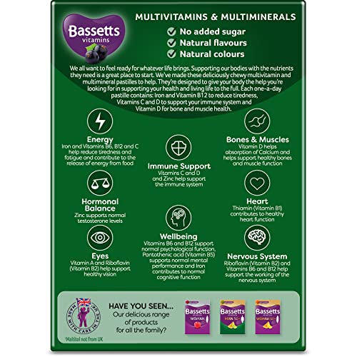 Bassetts Vitamins Man Multivitamins & Multiminerals Blackcurrant Flavour 30 Gummy Pastilles - Image 4
