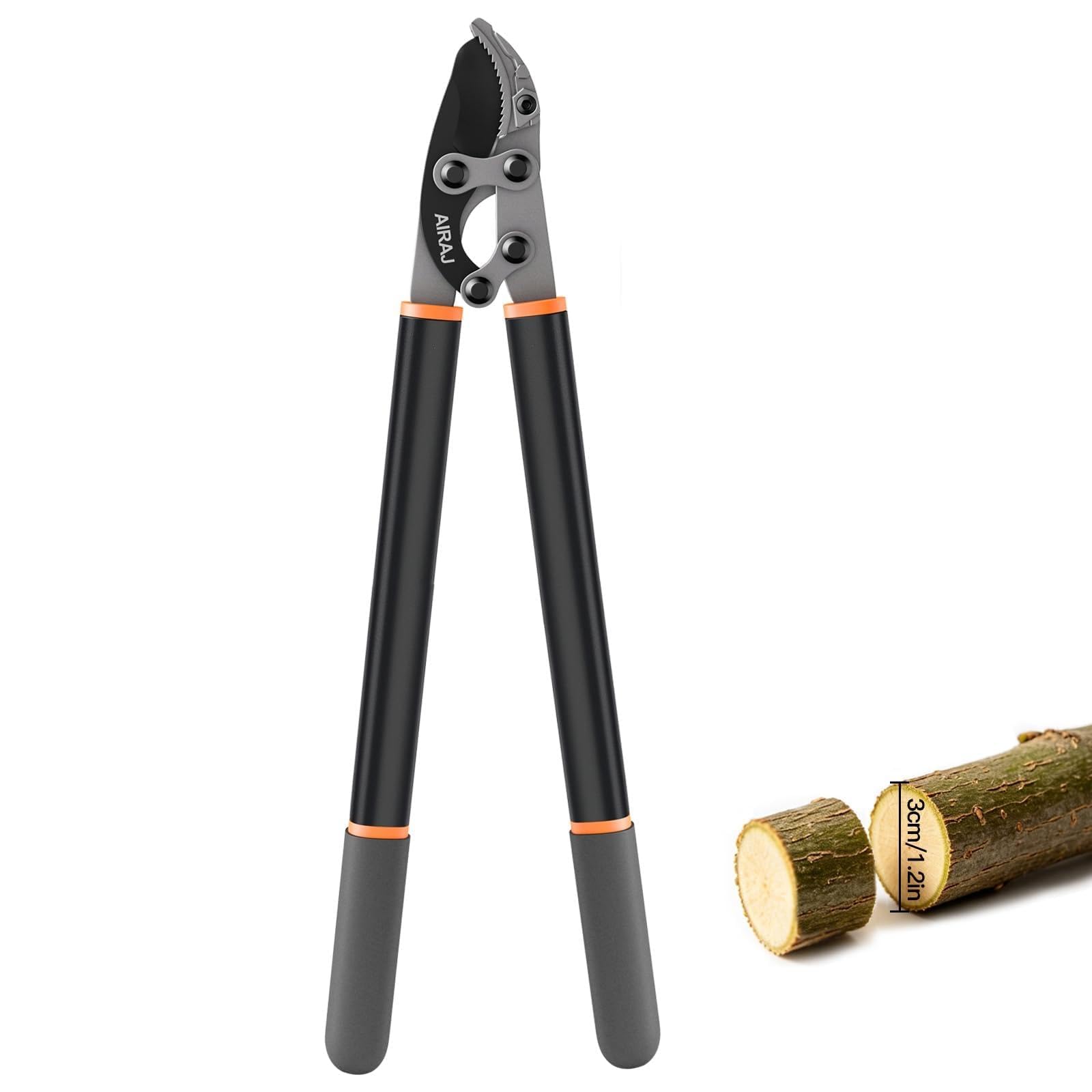 Tijeras de Podar AIRAJ,Tijeras Podar de Yunqu,43CM Tijera Podar,Máxima Longitud de Corte 3CM,Corta Ramas Gruesas sin Esfuerzo,Cuchilla Desmontable de Acero SK5,Ideal Para Trabajos de Jardinería