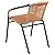 EMMA + OLIVER 4 Pack Beige Rattan Indoor-Outdoor Restaurant Stack Chair with Curved Back